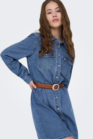 Robe chemise en jean - Bleu marine