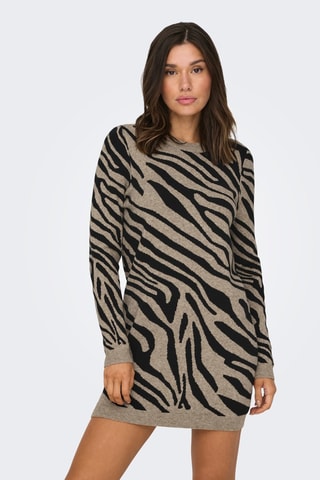 Robe pull - Taupe et noir