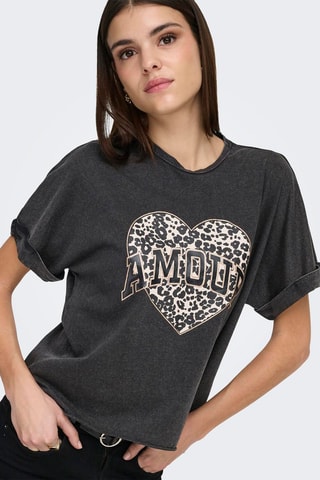 T-shirt regular en coton biologique - Noir