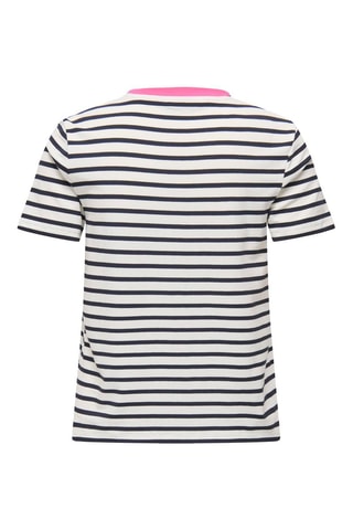 T-shirt regular - Blanc et bleu marine
