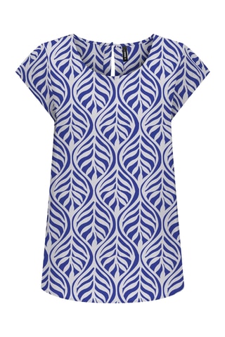 Blouse - Bleu foncé et écru