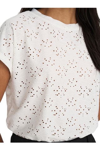 Top en broderie anglaise - Blanc