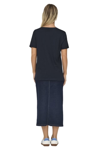 T-shirt regular en coton biologique - Bleu foncé