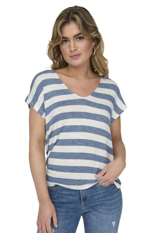 T-shirt regular - Bleu clair et blanc