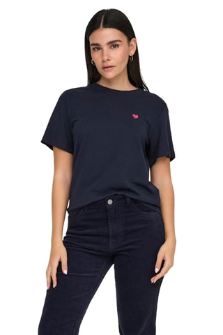 T-shirt regular en coton biologique - Bleu foncé