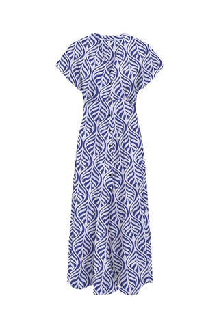 Robe longue - Bleu foncé et blanc