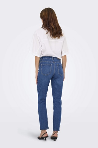 Jean straight taille haute - Bleu foncé
