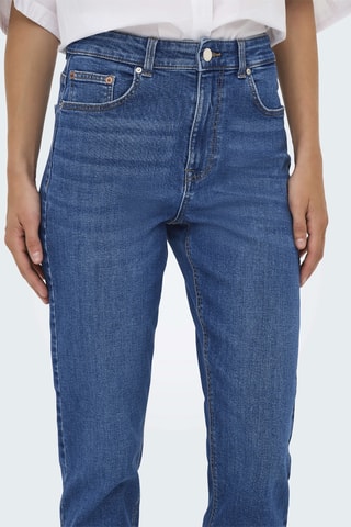 Jean straight taille haute - Bleu foncé