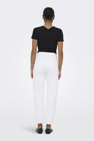 Jean straight taille haute - Blanc