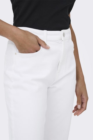 Jean straight taille haute - Blanc