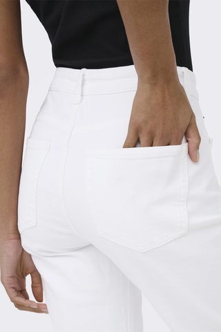 Jean straight taille haute - Blanc
