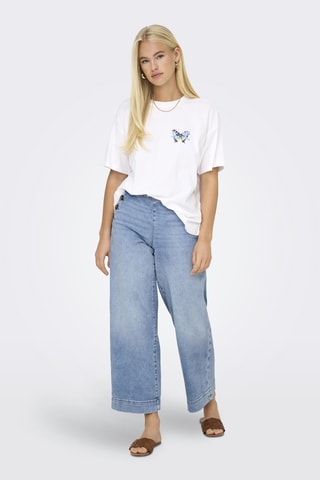 Jean wide legs taille haute - Bleu