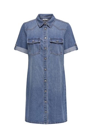 Robe chemise en jean - Bleu cobalt