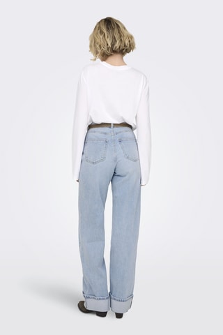 Jean wide legs taille haute - Bleu cobalt