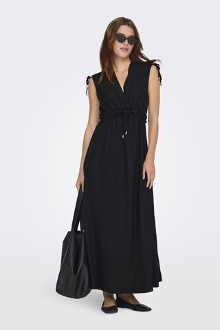 Robe longue en lin - Noir
