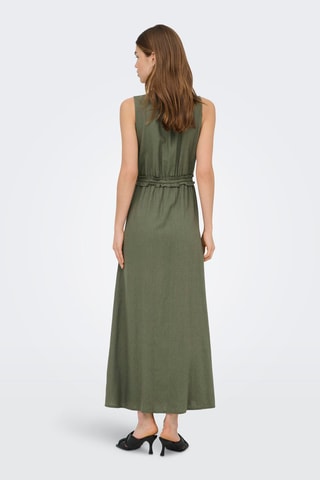 Robe longue en lin - Vert olive