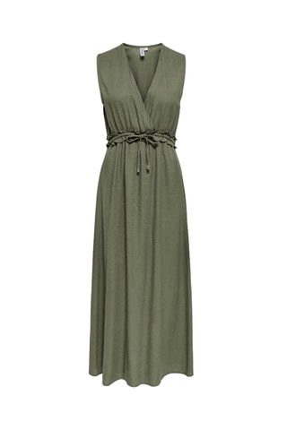 Robe longue en lin - Vert olive