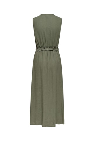 Robe longue en lin - Vert olive