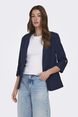 Veste en lin - Bleu marine