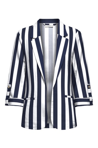 Veste en lin - Blanc et bleu marine