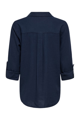 Chemisier loose en lin - Bleu marine