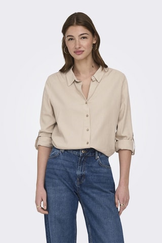 Chemisier loose en lin - Beige