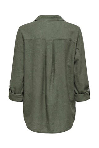 Chemisier loose en lin - Vert olive
