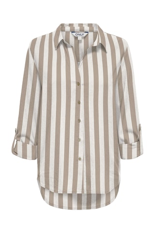 Chemisier loose en lin - Ecru et beige