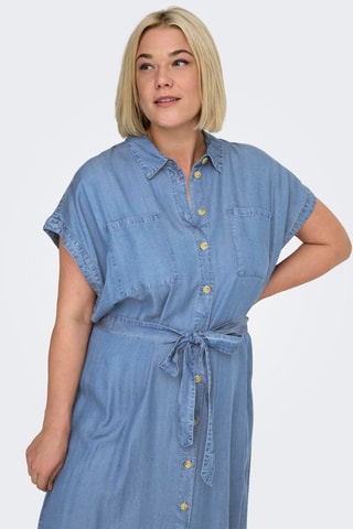 Robe chemise en jean - Bleu cobalt