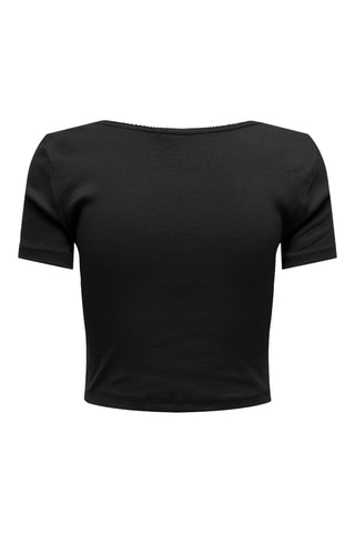 T-shirt cropped en coton biologique - Noir