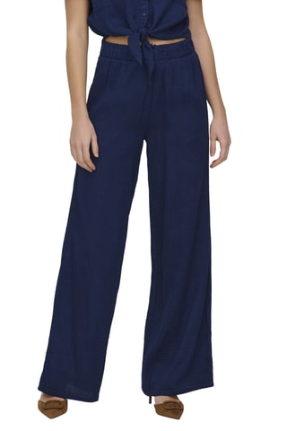 Pantalon straight taille haute - Bleu foncé