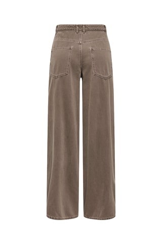 Pantalon barrel taille haute - Marron
