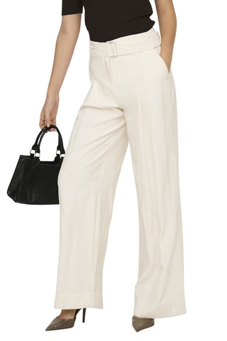 Pantalon wide legs taille haute - Blanc