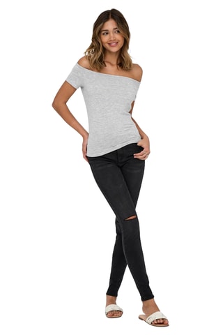 Top - Gris clair chiné