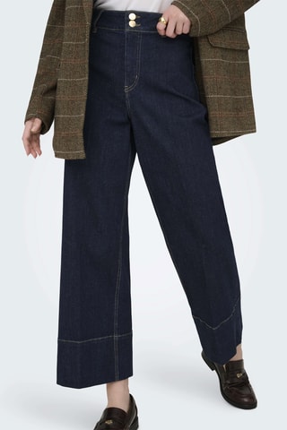 Jean wide legs taille haute - Bleu foncé