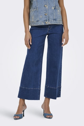 Jean wide legs taille haute - Bleu foncé