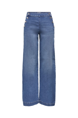 Jean wide legs taille haute - Bleu marine