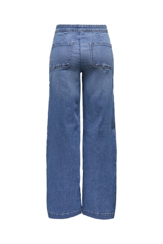 Jean wide legs taille haute - Bleu marine