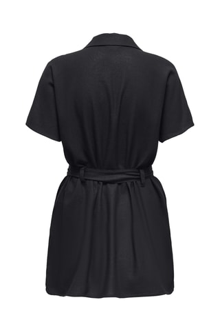 Robe chemise en lin - Noir
