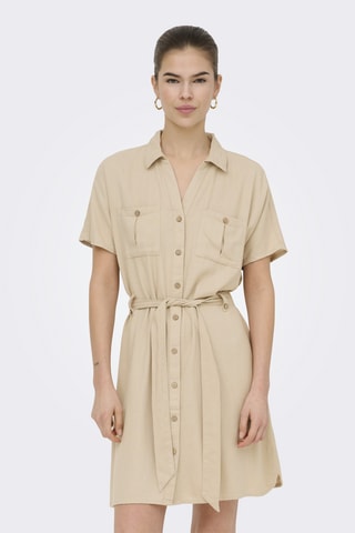 Robe chemise en lin - Beige
