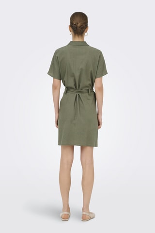 Robe chemise en lin - Vert olive