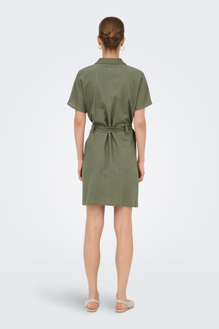 Robe chemise en lin - Vert olive
