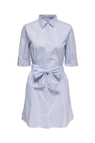 Robe chemise - Blanc et bleu clair