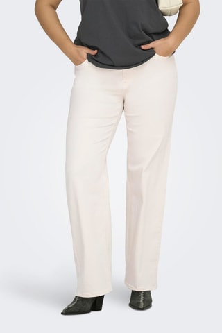 Jean wide legs taille haute en coton biologique - Ecru