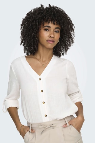 Chemisier regular en coton biologique - Blanc