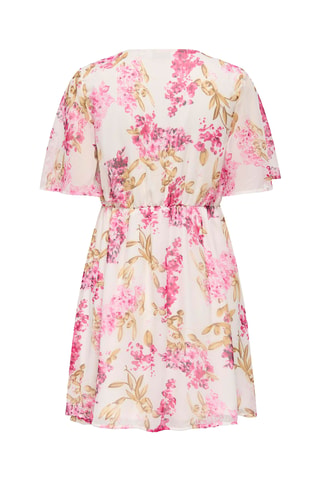 Robe droite - Ecru et rose