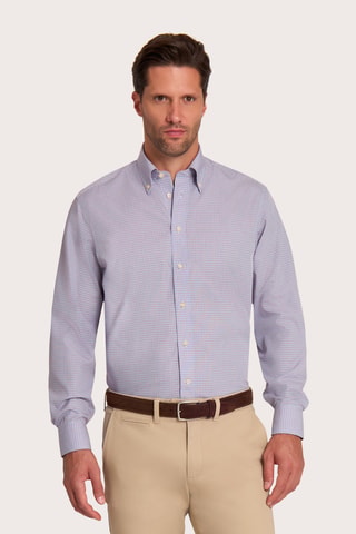 Chemise regular non repassable - 100% coton - Rouge
