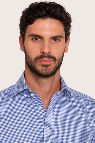 Chemise slim non repassable - 100% coton - Bleu