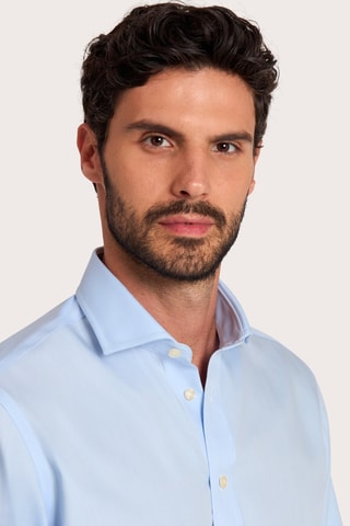 Chemise regular non repassable - 100% coton - Bleu