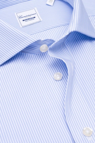 Chemise slim non repassable - 100% coton - Bleu
